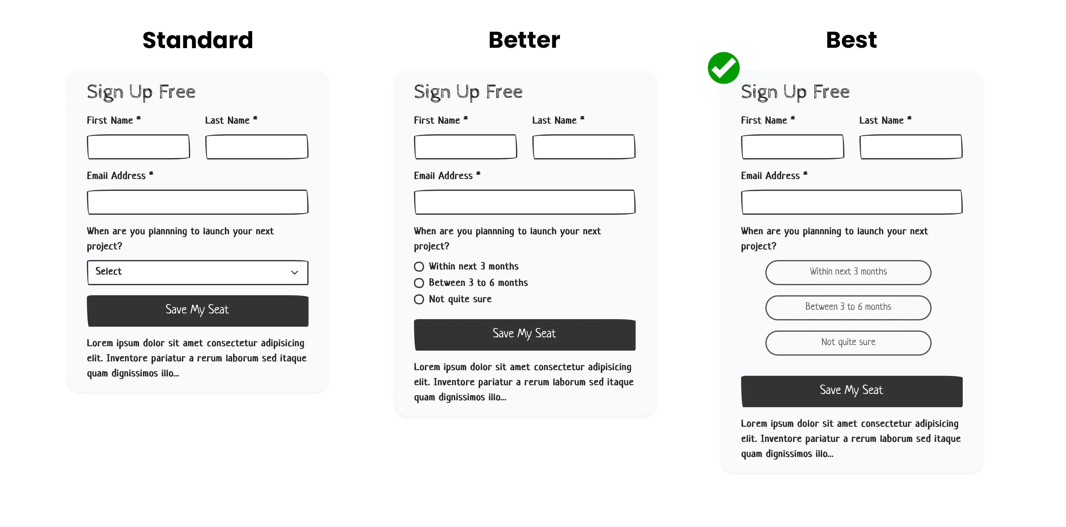 Mobile-optimized form example