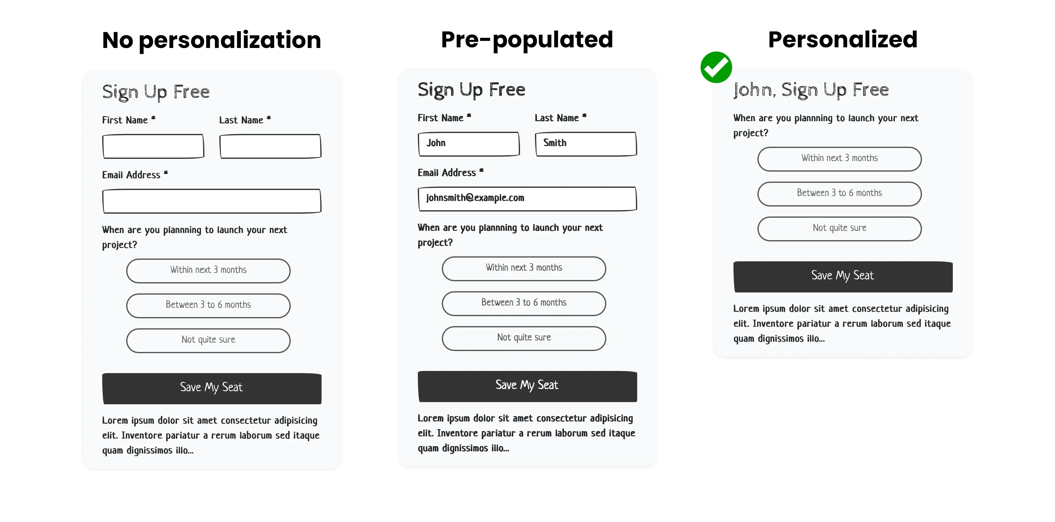 A personalized form improves your webinar conversion rates