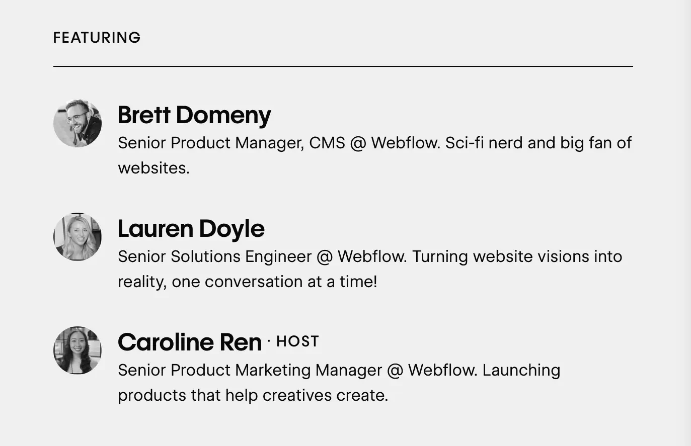 Add speaker details to your landing page.